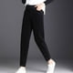 thumbnail image 4 of Pantalones retro de mujer Bolsillos Pantalones holgados Pantalones casuales Pierna recta sólida Negro Yuyangstore  pantalones casuales altos, 4 of 8