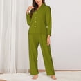 thumbnail image 3 of Bingfone Womens Pajama Sets Olive Print,Long Sleeve Loungewear Pajamas Set-Large, 3 of 9