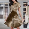 thumbnail image 2 of Abstract Brown Swirling Clouds Women's Classic Swing Skater Dress Casual Work Party Cocktail Dresses, 2 of 6