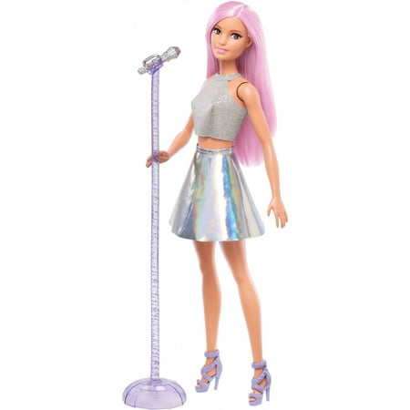 Barbie Careers Pop Star Doll, Long Pink Hair with Iridescent