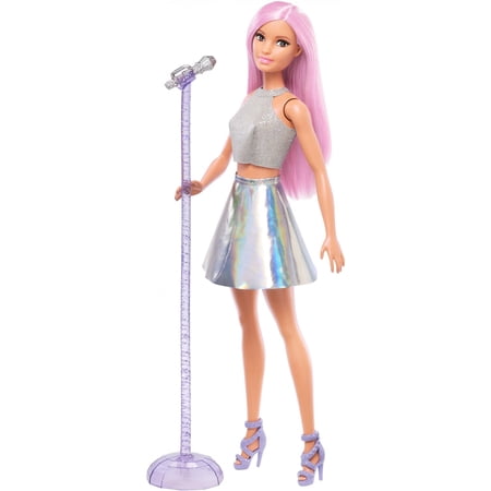 Barbie Careers Pop Star Doll Long Pink Hair With Iridescent Skirt