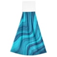 thumbnail image 2 of Blue Abstract Marble 2pcs Bathroom Hanging Towels Soft Hand Towel with Velcro Dish Towel Absorbent Tie Towels for Kitchen Toilet Tea Bar Washcloth Decor, 2 of 7