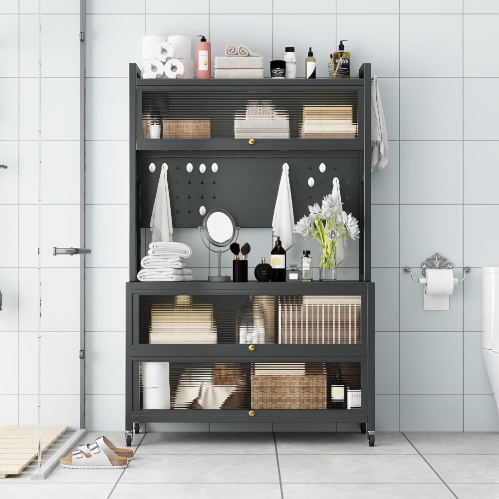 Gzxs Moveable Bakers Rack for Kitchen Storage, Microwave Stand