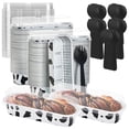 thumbnail image 3 of PENGXIANG 50Pcs Mini Cake Pans Kit with Lids and Spoons 200ml Non-Stick Foil Baking Pans Tins Aluminum Foil Loaf Pans Rectangular Foil Bread Container Portable Baking Cupcake Liners for H, 3 of 10