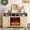 Wood-Fireplace, variant on Fluted TV Stand with Charging Station, Modern Entertainment Center, Media Cabinet for 65 Inch TV