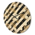 thumbnail image 3 of Designart 'Retro Golden Foliage VII' Mid-Century Modern Wood Wall Clock, 3 of 5