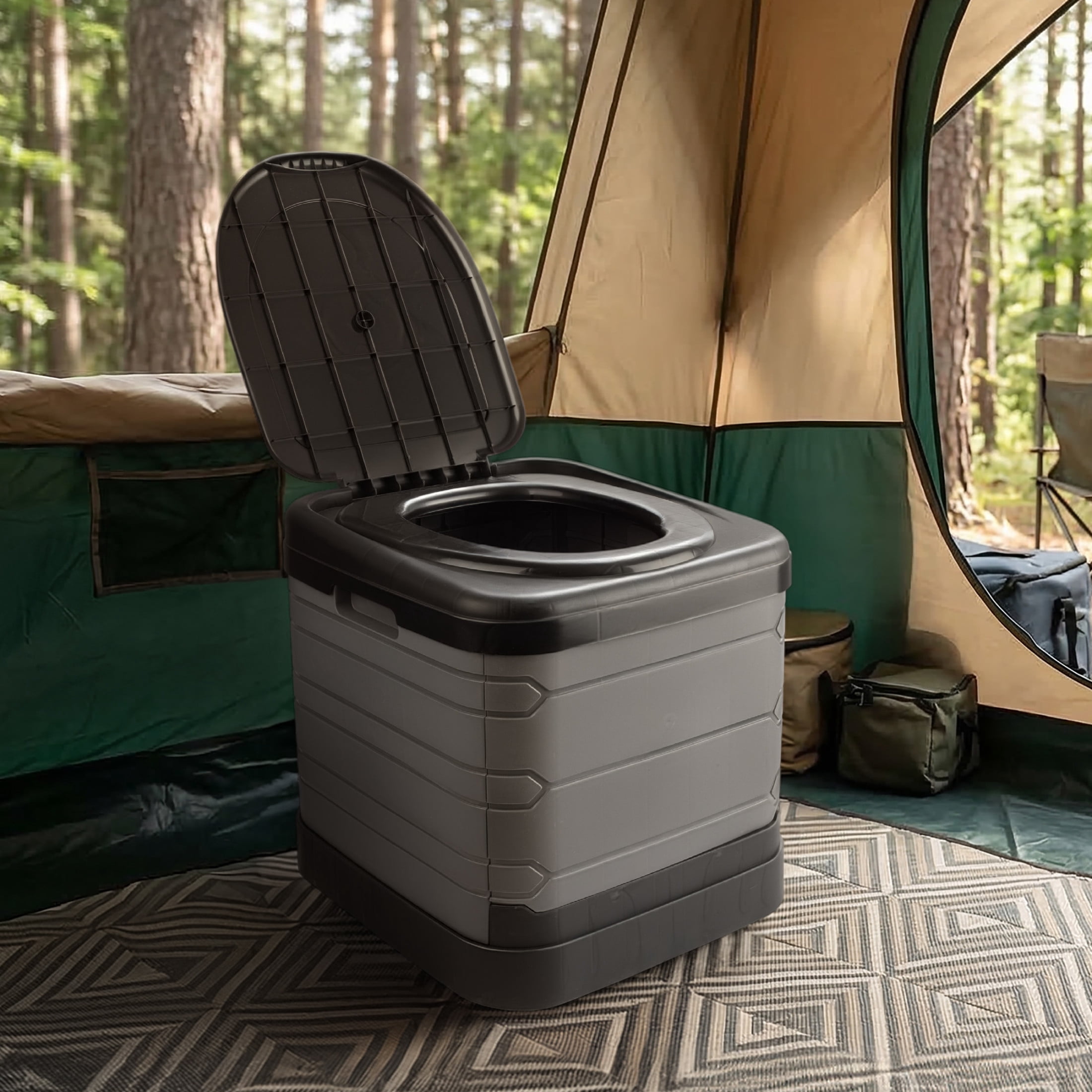 Wakeman Outdoors Large Portable Toilet for Adults, 400lb Capacity Camping Toilet