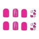 thumbnail image 1 of Uñas Cortas Brillantes Cuadradas San Valentin Fucsia Corazon Purpurina 24 Piezas Ponibles, 1 of 8