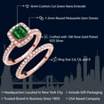 thumbnail image 2 of Gem Stone King 18K Rose Gold Plated Silver Ring Nano Emerald Moissanite (1.52 Cttw), 2 of 6