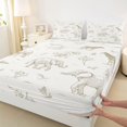 thumbnail image 4 of Castle Fairy Giraffe Elephant Wildlife King Size Sheets 4pcs for Boys,African Animal Bedding,Brown White,1 Fitted Sheet,1 Flat Sheet and 2 Pillowcases, 4 of 6