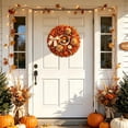 thumbnail image 4 of Fall Thanksgiving Wooden Wreath Sign Flat Printed Maple Pumpkin Harvest Wall Decor 11.8 Inch for Front Door Porch Window Mantel Indoor Outdoor, 4 of 6