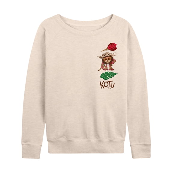 Moana - Kotu Stacked Icons Lightweight French Terry Wide Neck Long Sleeve Graphic Shirt