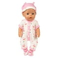 thumbnail image 5 of AmaMary Doll Clothing Set Pink Bird Cotton Bodysuit with Hat and Socks, Fits 16–18 inch Reborn Dolls, 5 of 5