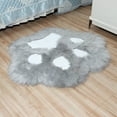 thumbnail image 5 of Cat Paw Soft Plush Carpet Sheepskin Bedroom Carpet Imitation Wool Long Hair Bedside Mat Sofa Floor Mats Living Room Fur Rugs (F,60X51CM), 5 of 6