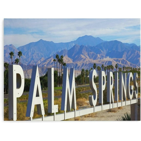 PPHAOSHO Indian Land Palm Springs Mid century Poster frameless Painting Canvas Wall Posters Art Picture Print Modern Home Decor 8x12inch