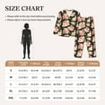 thumbnail image 3 of KLL Rose Flowers Print Women's Long Sleeve Pajamas with Pants Sleepwear Loungewear 2 Set-Large, 3 of 7