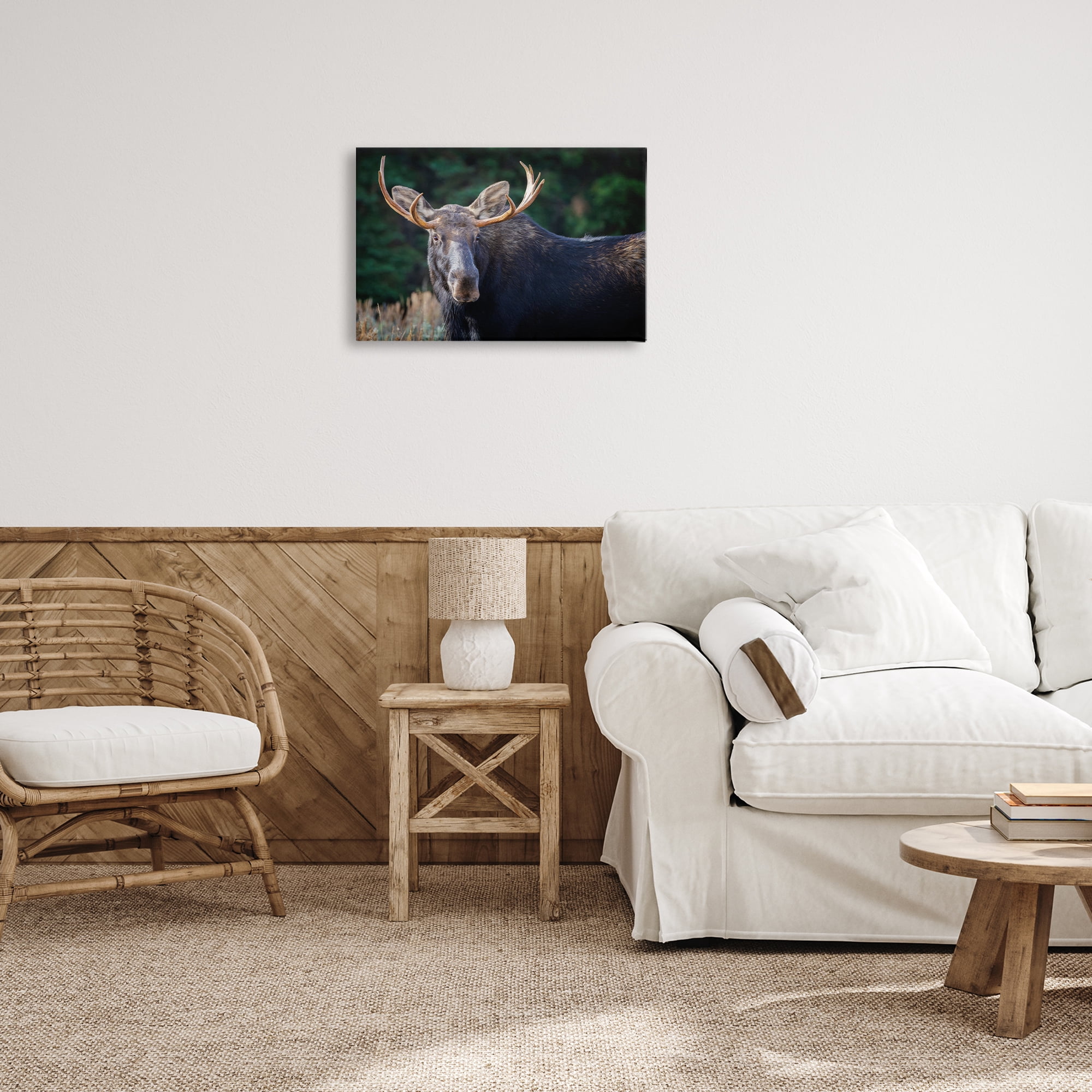 Stupell Industries Stoic Elk Portrait Animals Photography Wrapped Canvas Art Print Wall Art, 24 x 16