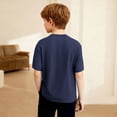 thumbnail image 7 of OGLCCG Boys Waffle Henley Shirts Short Sleeve Button up Crewneck T-Shirts Summer Solid Color Knit Basic Tees Tops for Kids 4-14 Years, 7 of 7
