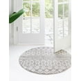 thumbnail image 3 of Unique Loom Eco Trellis Collection Area Rug - Native (7' Round Ivory/Gray), 3 of 12