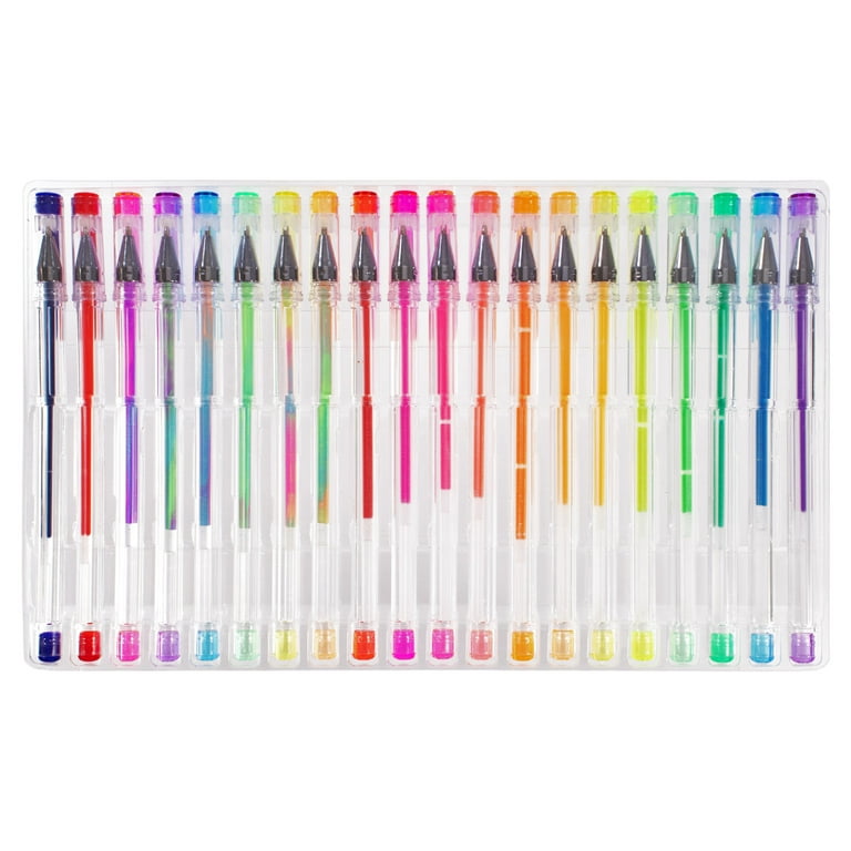 Craft County 100 Pack Gel Pens Assorted Colors Neon, Glitter, Pastel, and Metallic Pens School Supplies Coloring and Note Taking