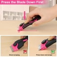 thumbnail image 6 of Razor Blade Scraper - Pink Razor Scraper Gift for Women, 2-in-1 Scraper Tool Set with 20Pcs Razor Blades for Removing Window Labels, Decals, Stickers, Glass Stove Top (2 Pack), 6 of 9