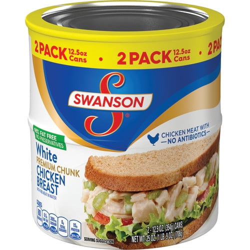 Swanson Premium White Chunk Chicken Breast, 12.5 oz. Can (Pack of 2