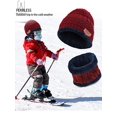 thumbnail image 4 of Gustave 2 Pieces Kids Winter Warm Knitted Hat and Scarf, Knit Beanie Cap Fleece Lining Thick Knit Skull Cap for Boys and Girls "Red", 4 of 7