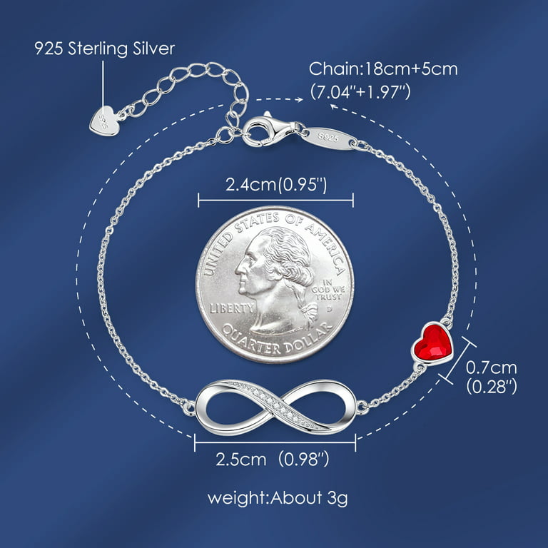 Buy GIVA 925 Sterling Silver Supple Heart Bracelet, Adjustable at