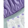 thumbnail image 6 of Franhais Girl Two Pieces Outfits Set, Elastic Solid Color Crop Tops+ Floral Lace High Waist Skirt, 6 of 9