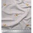 thumbnail image 1 of Soimoi Gray Cotton Voile Fabric Dot & Honey Bee Insect Fabric Prints By Yard 42 Inch Wide, 1 of 3