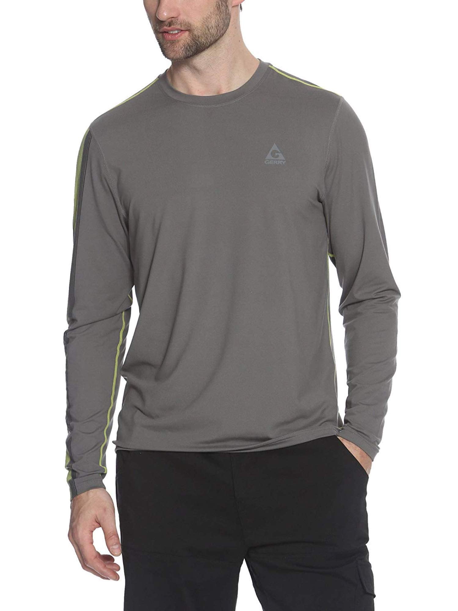 Gerry Men?s Rashguard Long Sleeve Sun Protection TShirt, Grey, XXL