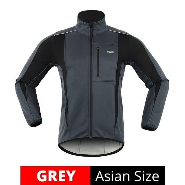 ARSUXEO chaqueta termica de lana para ciclismo de invierno ropa para bicicleta de montana o de carretera Jersey largo impermeable a prueba de viento Tan Jianjun unisex Walmart en linea