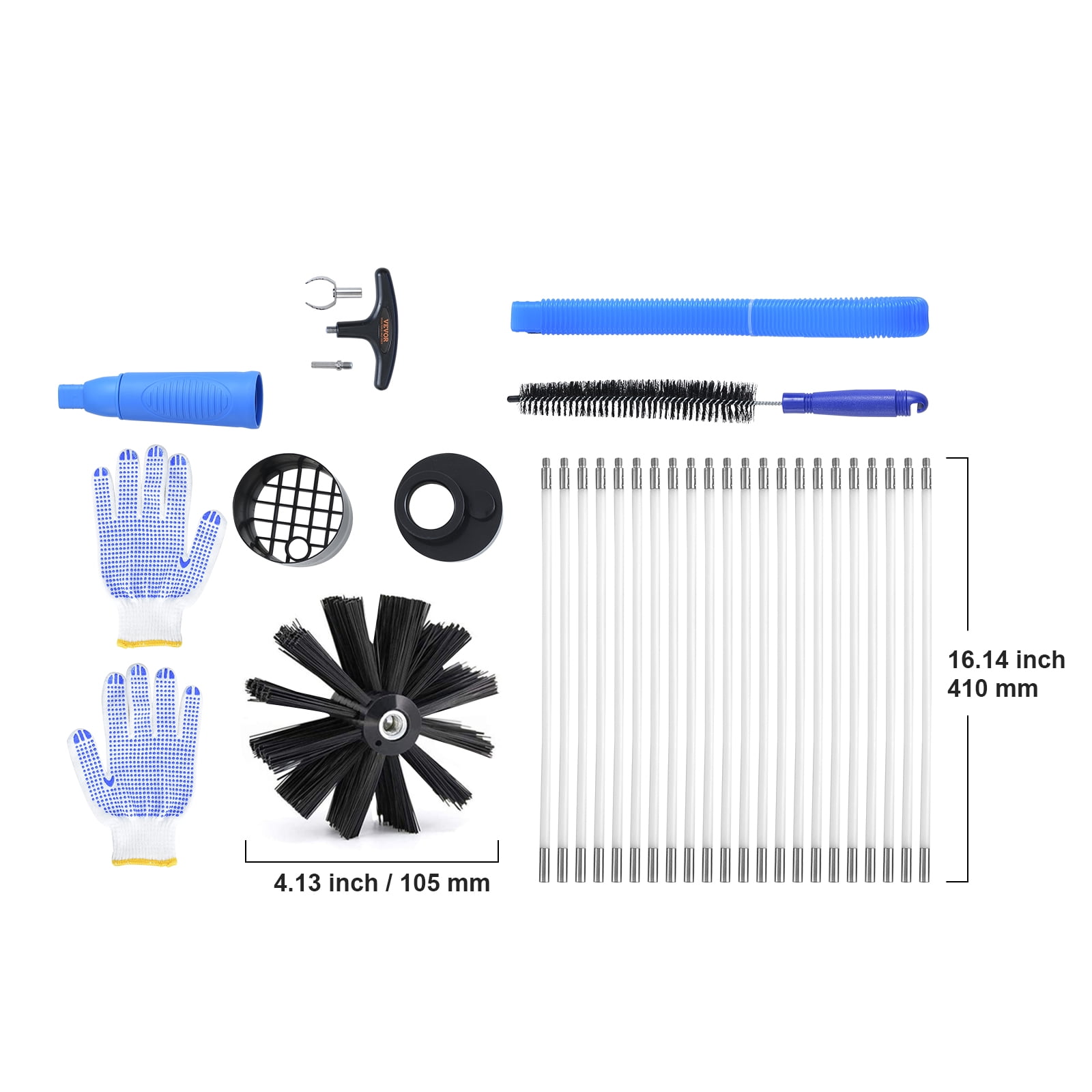 KFFKFF 30 FT Dryer Vent Duct Cleaning Brush Kit w/ Rich Accessories Lint Remover