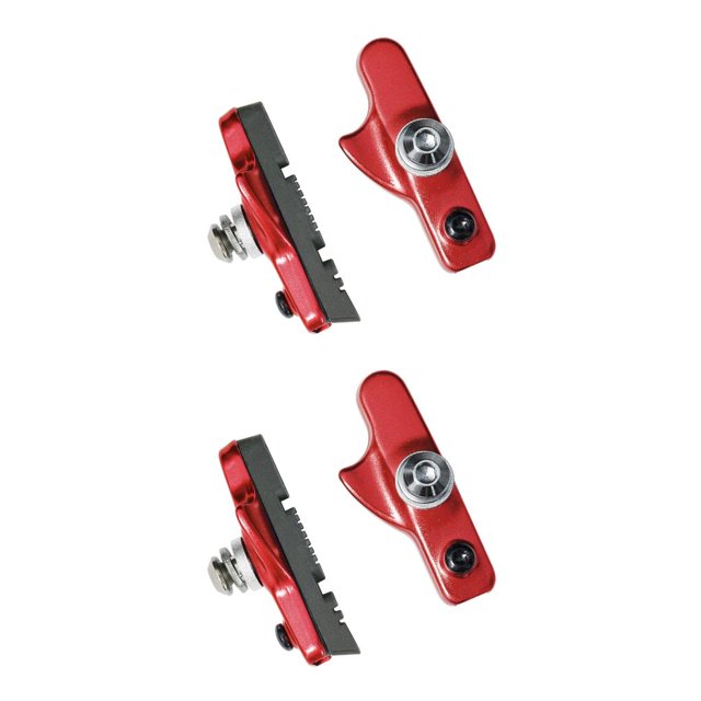 Yuarrent Paquete de 2 pastillas de freno Instalación práctica Estera de frenado Artesanía profesional Suministros de ciclismo a prueba de Rojo 2piezas