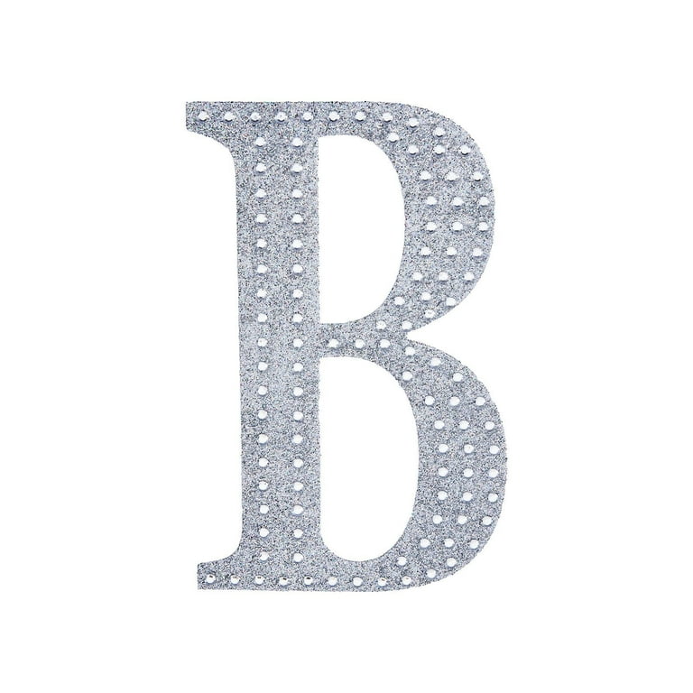 4 in Letter Silver Self-Adhesive Rhinestones Gems Sticker