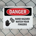 thumbnail image 4 of Hand Hazard Watch Your Fingers OSHA Danger Aluminum Sign 18 Inch x 12 Inch - 5 Pack, 4 of 8