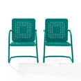 thumbnail image 4 of Outdoor Metal Armchair Set - 2 Piece Patio Lounge Chairs - Weather Resistant Retro Style Seating, 4 of 10