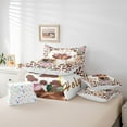 thumbnail image 5 of Homewish Kawaii Highland Cattle Twin Bedding Sets 7-Piece, Fashion Brown Cow Print Bedding Comforter Set, Romantic Rose Floral Reversible Sheet Sets, Luxury Bedroom Decor, 5 of 7