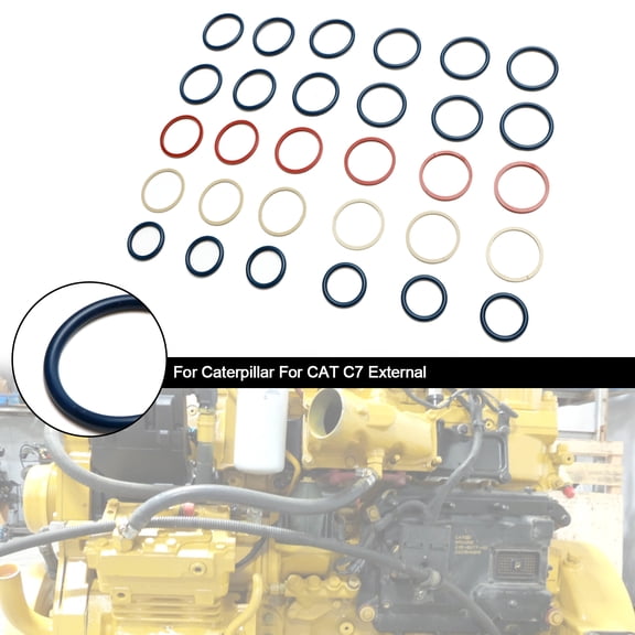6PCS Fuel Injectors Seal O-Ring Kit Fit For Caterpillar C7 Fit CAT C7 External