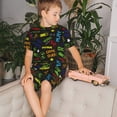 thumbnail image 4 of Balery Pixel Game Conjunto de Pijama Infantil de Manga Corta con Estampado – Ropa de Dormir de Algodón Suave-Small, 4 of 6