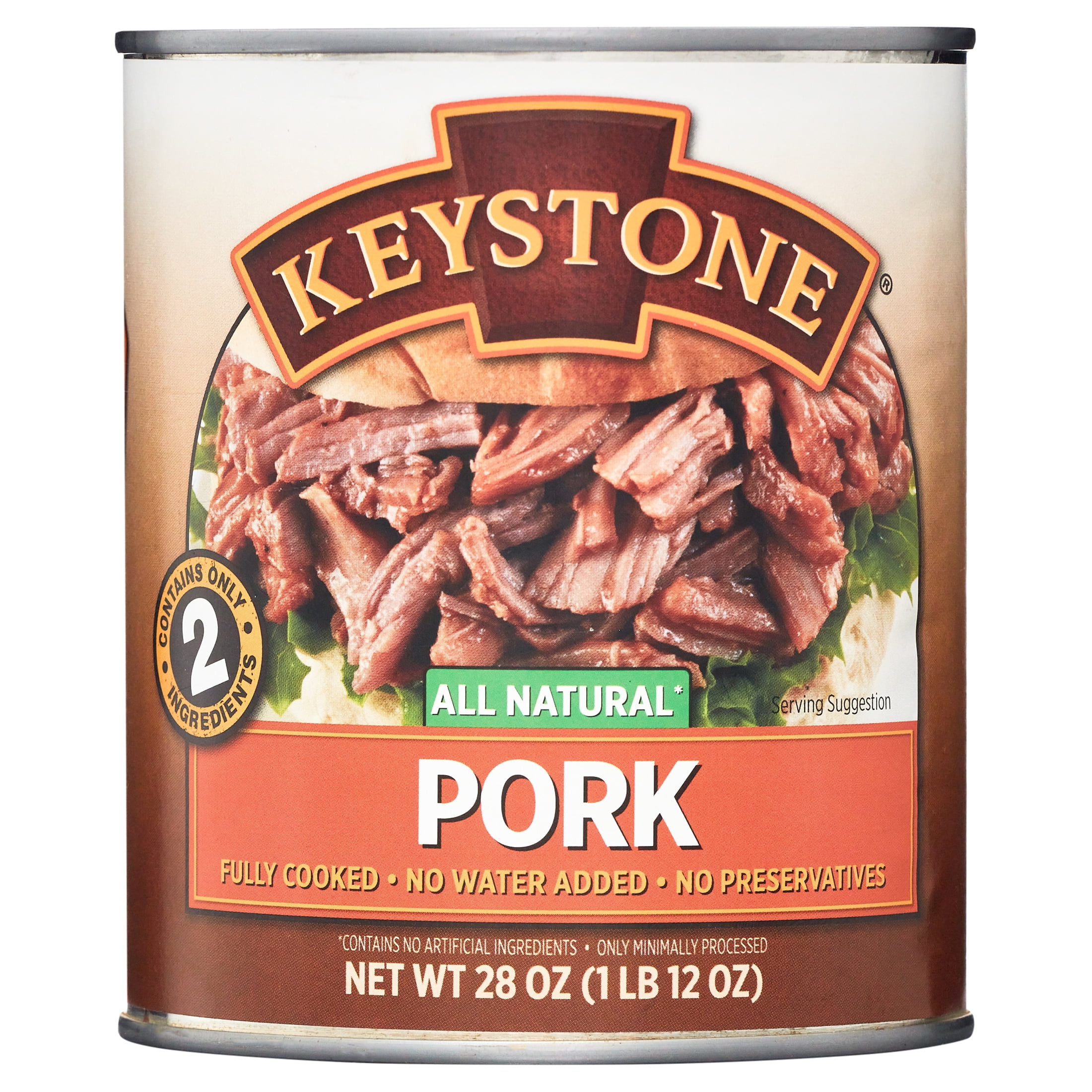 (2 pack) Keystone All Natural Pork, 28 oz Can