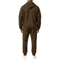 thumbnail image 5 of Men’s 1/4 Zip Tracksuit 2‑Piece Outfit Set, Long Sleeve Stand Collar Pullover Sweatshirt with Kangaroo Pocket, Jogger Pants, Loose Casual Sweatsuit for Daily Outdoor Activities Beige XL, 5 of 7