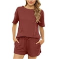 thumbnail image 2 of Fankiway Ensemble de Pyjama Décontracté à Manches Courtes pour Femmes, Ensemble d'Été 6786 Pcs, 2 of 5