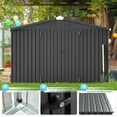 thumbnail image 4 of AECOJOY 10' x 14' Outdoor Storage Shed with Lockable Door Patio Metal Garden Storage Building in Dark Gray for Outside, 4 of 7