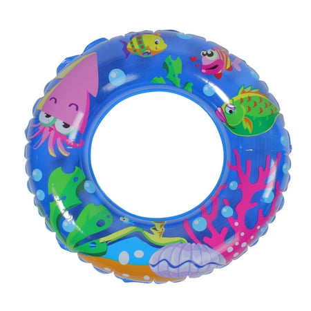 - Inflatable Blue Sea Fish Children's Swimming Pool Inner Tube Ring Float, 24-Inch