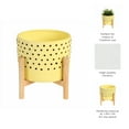 thumbnail image 4 of Flower Pot Planter On Stand for Home Decor - Ceramic Stoneware Indoor and Outdoor Garden Flower Pot for Orchids - Wooden Stand and Dot-Pattern Design for Living Room or Patio Display - 9", Yellow, 4 of 12