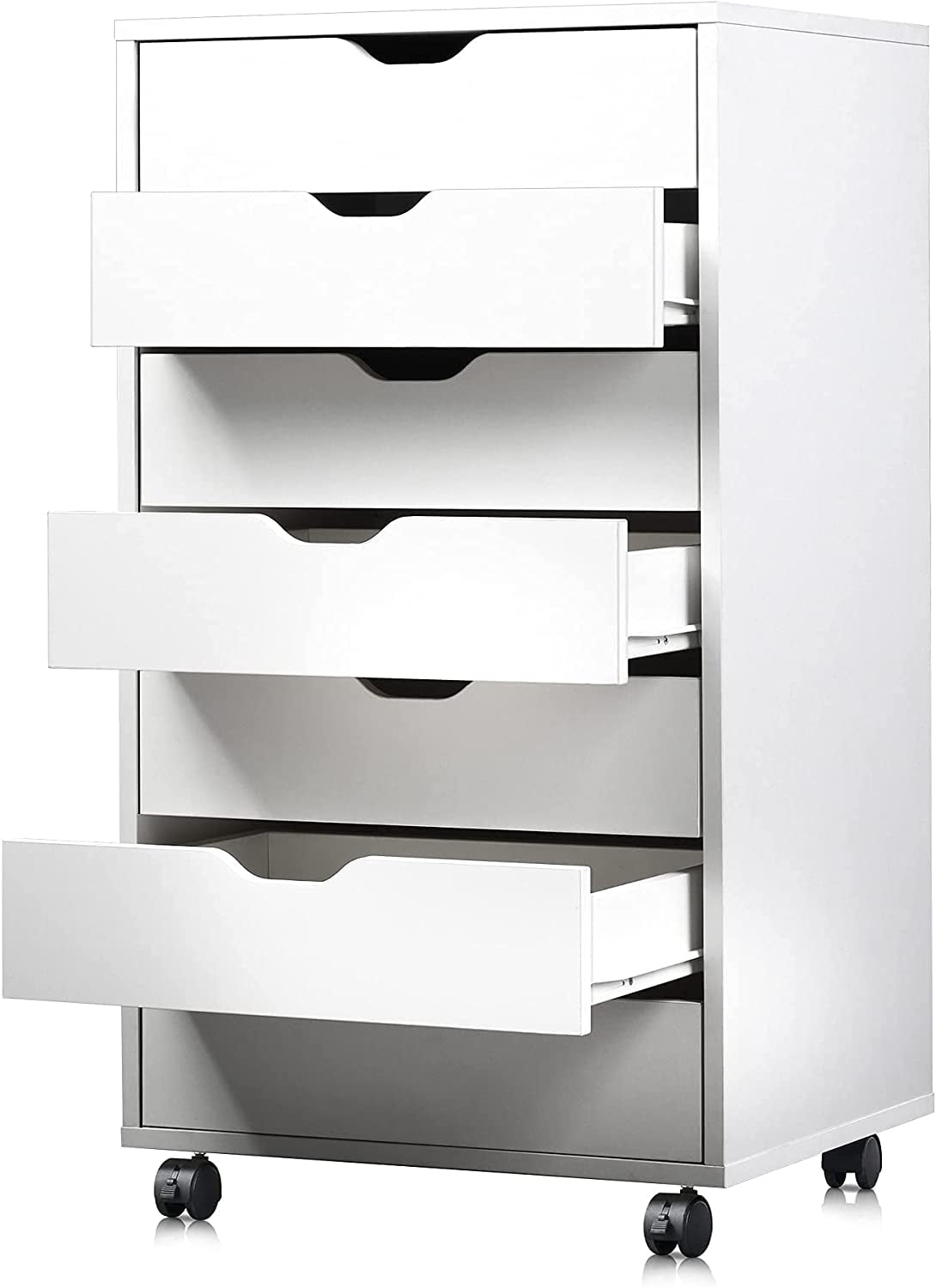 DEVAISE 7-Drawer Mobile Cabinet for Office & Closet in Black