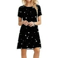 thumbnail image 2 of Babysbule Woman Summer Dresses Women's Casual Plain Loose Short Sleeve Loose Dress Floral Print Sunflower Print Dress, 2 of 8