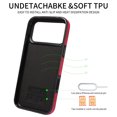 thumbnail image 2 of Case for iPhone 17 Pro, Premium PU Leather + TPU Protective Back Cover with Card Slots Finger Ring Kickstand Magnetic Closure Shockproof Drop Protective for iPhone 17 Pro, Red, 2 of 10