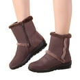 thumbnail image 4 of Gyexs Womens Winter Snow Boots Lined Warm Waterproof Side Zip Ankle Boots Non Outdoor Booties Comfortable Shoes Brown Size 7.5, 4 of 7